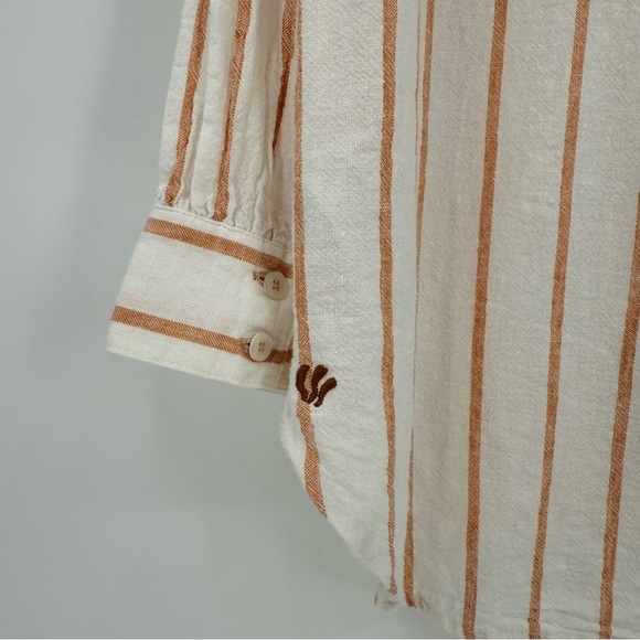 Fat Face Linen Viscose Striped Button Up Tunic Billie Shirt Size 12 - Picture 12 of 13